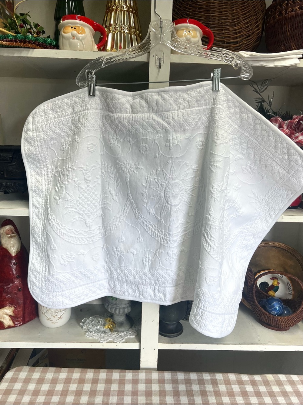 White Matelasse cotton pillow sham historic Charleston foundation